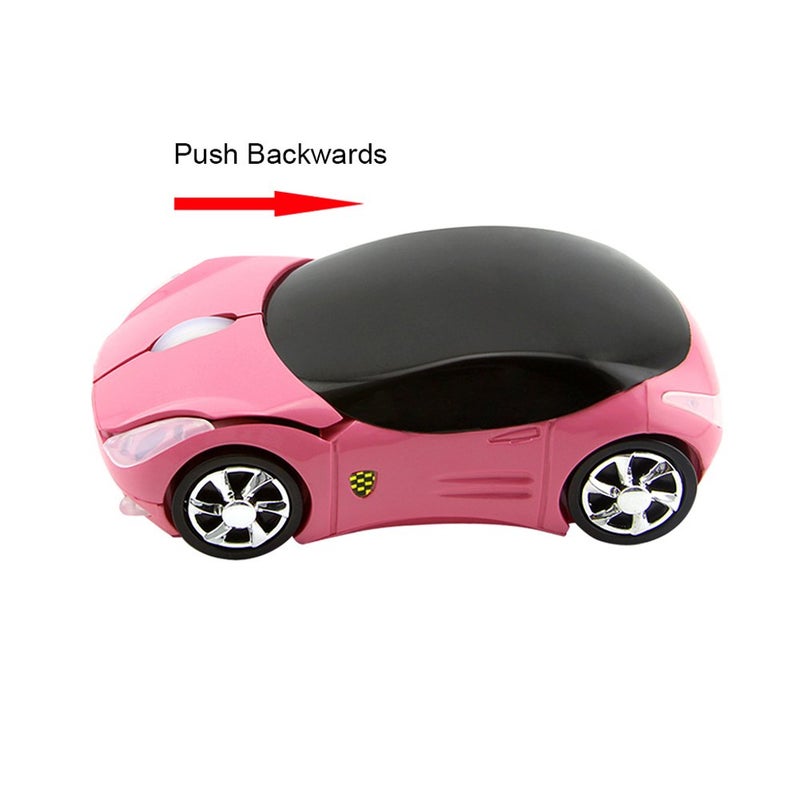 elec Space Usbkingdom Wireless Mouse, 2.4GHz Car Shaped Wireless Pink Mouse Cool 3D Ergonomic Optical Gaming Mice with USB Receiver for PC Laptop Computer Kids Girls Small Hands - Image 4